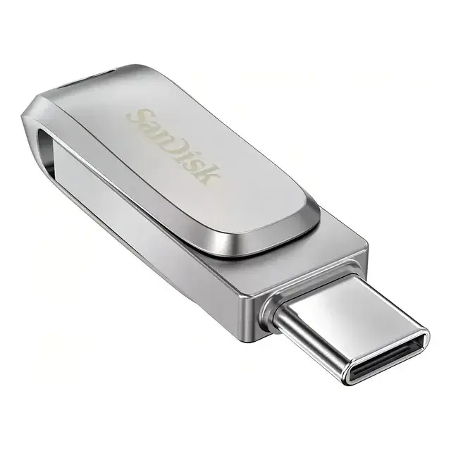 Pen Drive Sandisk Ultra Dual Drive 128gb Usb C/a 3.2 Prata Prateado