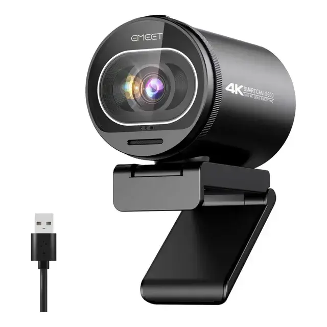 EMEET S600 4K Webcam 1080P 60Fps Camera Para Pc Streaming Con Microfone Automático Full HD Videoconferencia