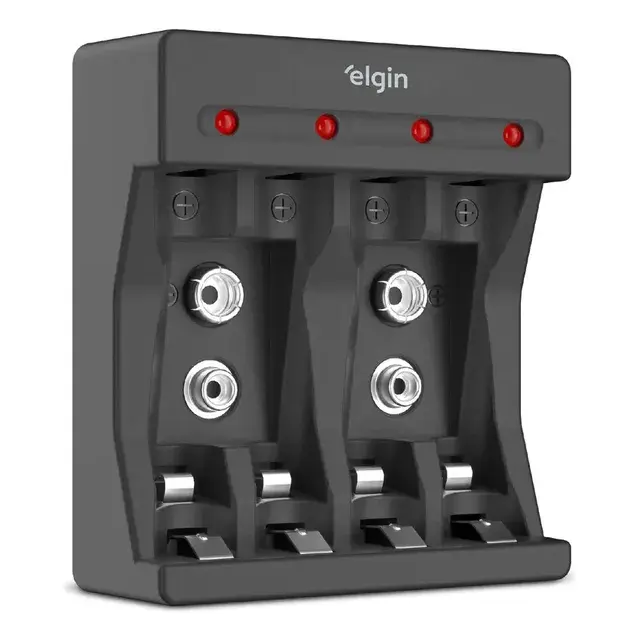 Carregador Pilha E Bateria Usb Aa Aaa 9v Elgin Com 2 Pilhas