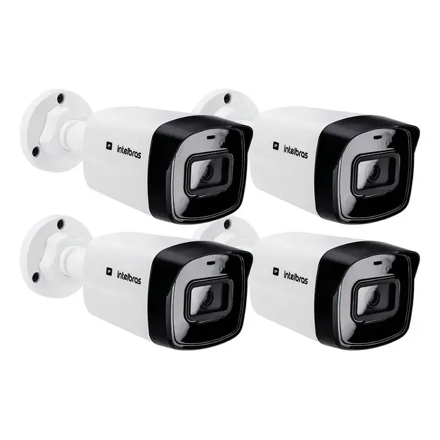 Kit 4 Câmera Ip Poe Intelbras Vipc 1230b Fullhd 2mp Cor Branco