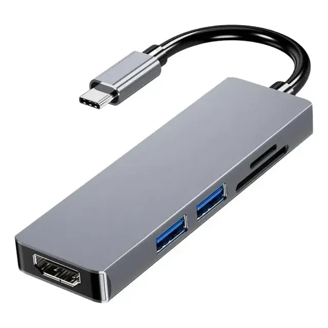Hub Adaptador Usb C 5em1 Hdmi 4k+usb3+leitor Sd Tf Notebook