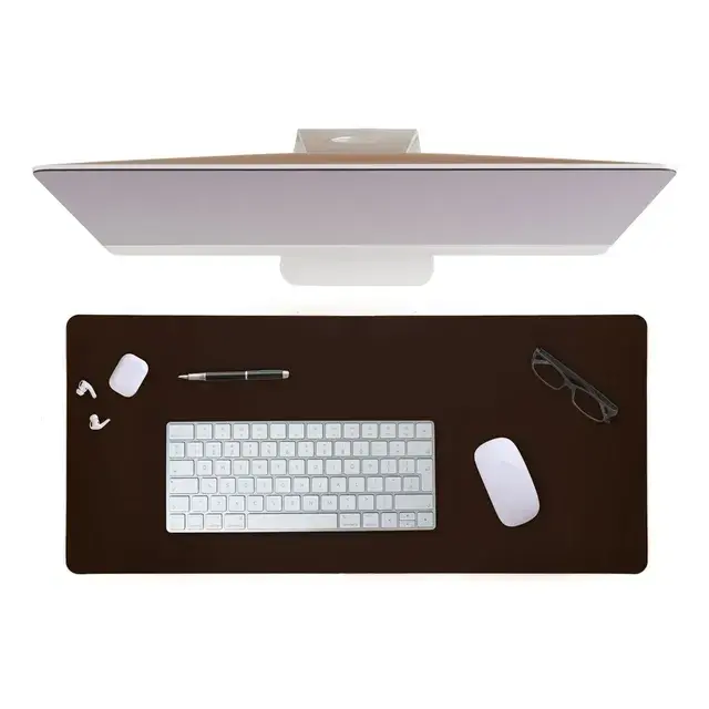 Desk Pad 90x40cm Couro Sintético Base Para Teclado E Mouse