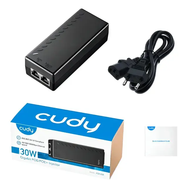 Injetor Poe Gigabit Cudy Poe200 54v 30w Para Câmeras E Access Points